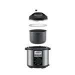 ⁦Arshia Pressure Express Multi Cooker, 6 Liters, 1000 Watt, Black and Silver - EP133-2595⁩ - الصورة ⁦2⁩