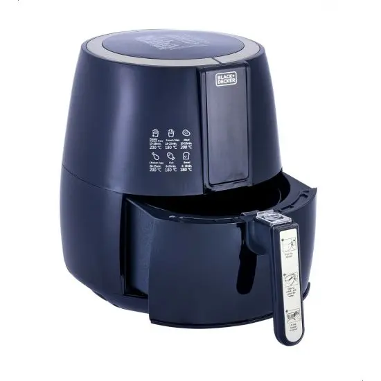 ⁦Black + Decker AerOfry Air Fryer, 1500 Watt, 4 Liters, Black - AF400⁩ - الصورة ⁦2⁩