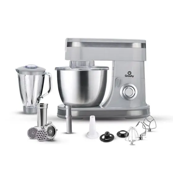 hg030-min Grouhy Stand Mixer with Grinder and Blender 1400 Watt, Grey - GKM1431GR - الصورة 1