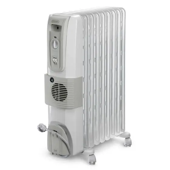 kh-770925-v-left_2 Delonghi Oil Heater, 12 Fins, 3000 Watt, White - KH771230V - الصورة 1