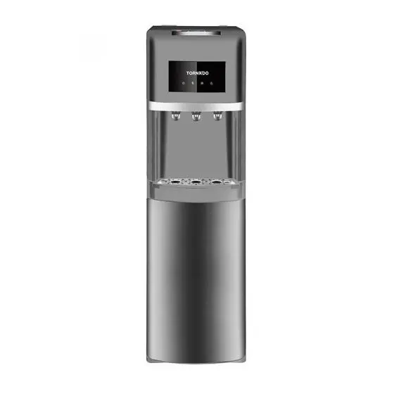 tornado-water-dispenser-with-3-faucets-and-bottom-bottle-in-silver-color-wdm-h40ade-s مبرد مياه تورنيدو، ساخن وبارد وفاتر، مع قارورة مياه بالأسفل، فضي- WDM-H40ADE-S - الصورة 1