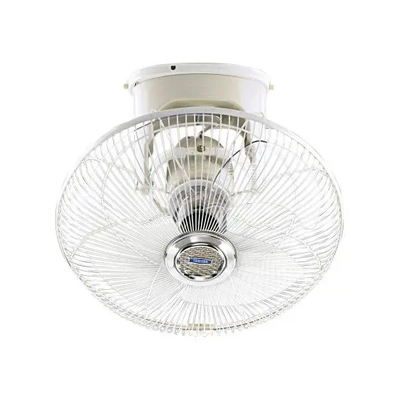 toshiba-orbit-fan-16-inch-with-4-plastic-blades-and-3-speeds-in-white-color-ect-49y مروحة سقف توشيبا كاريوكا، 16 بوصة، ابيض - ECT-49Y - الصورة 1