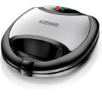 ماكينة تحضير الساندوتشات بلاك اند ديكر، 1750 وات، اسود وفضي - TS2080-B5